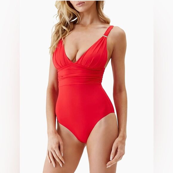 Melissa Odabash Panarea Core Shirred One-Piece Swimsuit - Picture 1 of 11